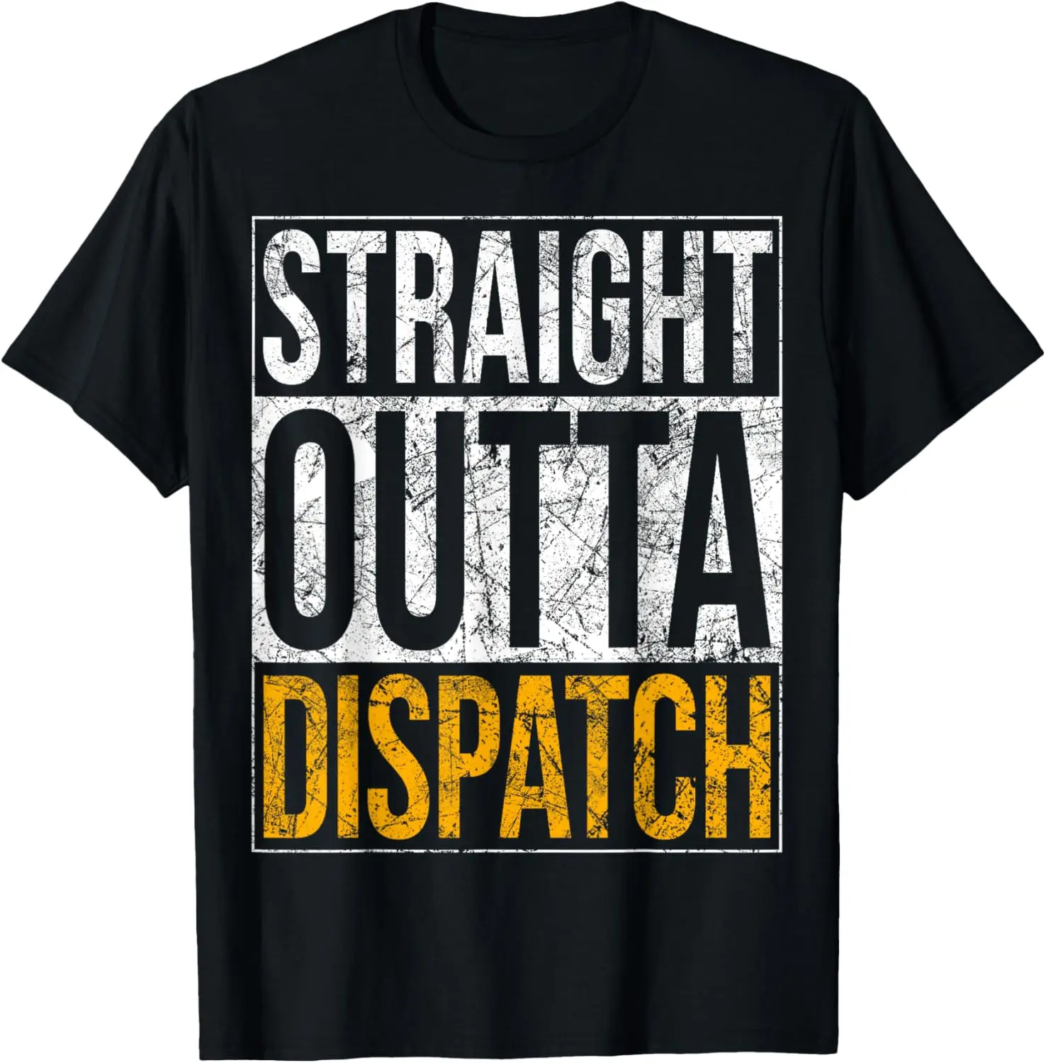 Women's 100% Cotton Short-Sleeve Vintage Casual T-Shirt, Distressed Round Neck Streetwear Top for Everyday Wear - "Straight Outta 911 Dispatch" Dispatcher Tee