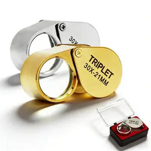 Pocket Jewelry Loupe 30x 21mm Jewelers Loop – Foldable Magnifying Glass for Gems, Coins & Jewelry Inspection