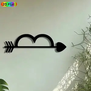 1pc Heart Arrow Metal Wall Art, Romantic Heart Arrow Statue Mural, Artistic Metalwork, Intricate Craftsmanship, Perfect for Valentines Day, Wedding Decor, Perfect for Bedroom Living Room Coffee Shop Decor, Ideal Gift for Love Enthusiasts.