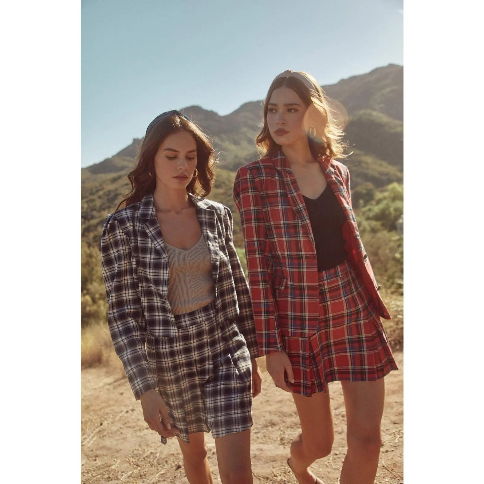 Calera Mini Pleated Plaid Skirt
