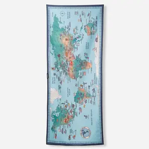 Absorbent World Map Towel - Original Multi-Use Absorbent Towel for Beach, Yoga, On-the-Go Bathroom Home Supply