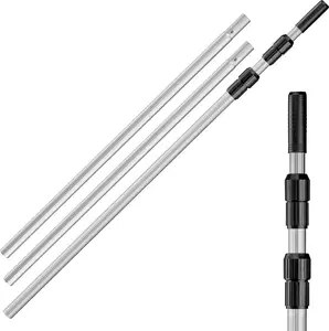 13 Feet Aluminum Adjustable Telescopic Swimming Pool Extension Pole, Cleaning Stick for Brush, Skimmer, Vacuum, Fits Inground and Above Ground Pools