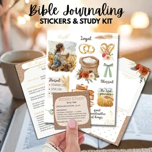 Ruth Bible Journaling Sticker Sheet Christian Planner Watercolor Faith Stickers Women of the Bible Scripture Study Scrapbooking devotional