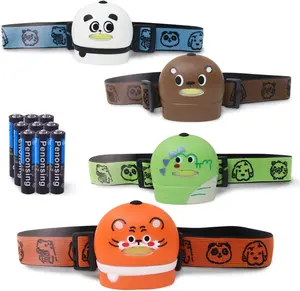 Headlamp Set: Ideal Stocking Stuffers - Perfect Christmas Gift for Boys & Girls - Animal-themed Headlamps for Camping