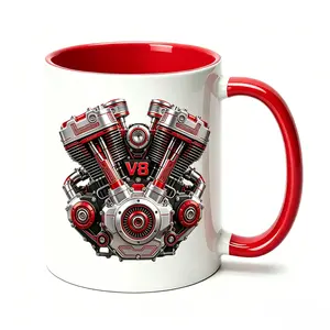 dancing moto mug,V8 Engine Graphic Ceramic Mug Red Accent Coffee Cup for Car Enthusiasts,Car Lover Mug,Drinkware,V8 Engine Coffee Cup, Mechanic Gift, Red Accent Mug, Ceramic Coffee Mug, Car Enthusiast Gift, Garage Decor Mug