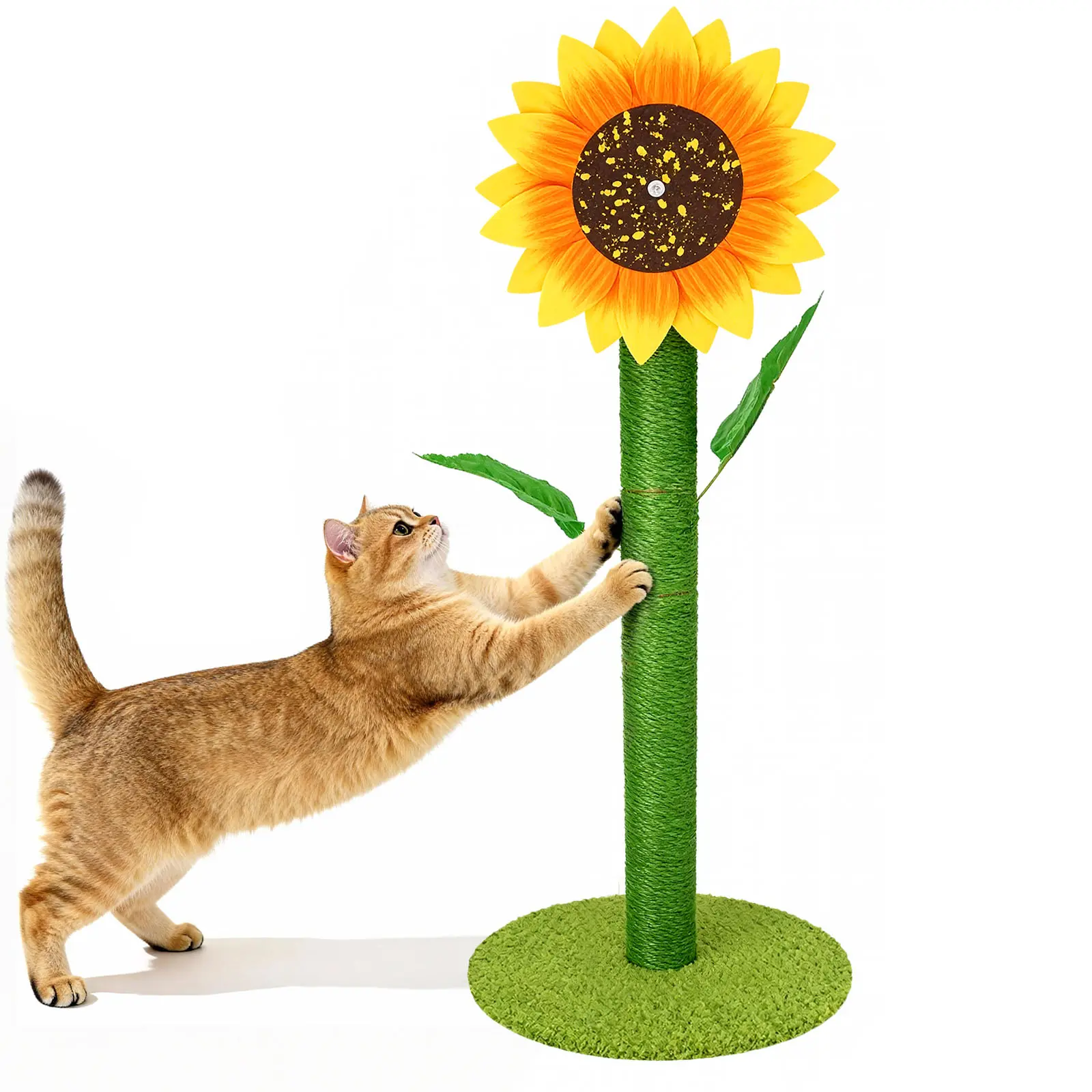 Catails 38-in Tall Sunflower Interactive Cat Scratching Post - Rotating Flower Design, Entertainment for Indoor Adult Cats