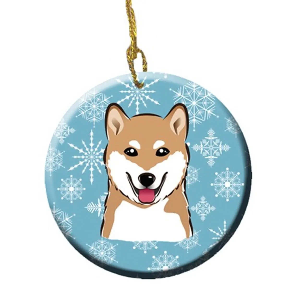 Snowflake Shiba Inu Ceramic Ornament