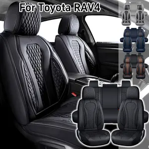 Fits For Toyota RAV4 2006-2023 2024 2025 2026 Luxurious Car 5 Seat Covers Full Set with Storage Bag, Napa Leather All Wrapped Car Front Rear Seats Protector Waterproof Breathable Cushion Pad Mat, Carseat Cover Vehicle Auto Interior Decoration Accessories