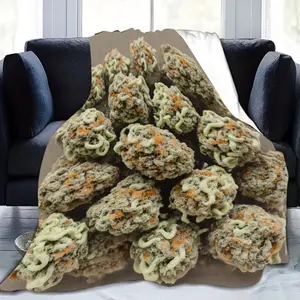 Blanket Warm Botanical Patterned Fleece Throw Blanket, Lightweight & Soft For Sofa, Bed, Travel, Camping, Livingroom, Office, Chair - Cozy Home Decor Relaxation Gift