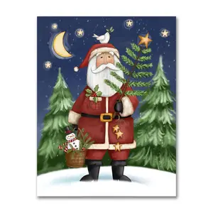 Courtside Market Prim Santa 16x20 Canvas