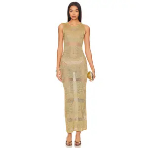 MORE TO COME Sevyn Midi Dress in Gold