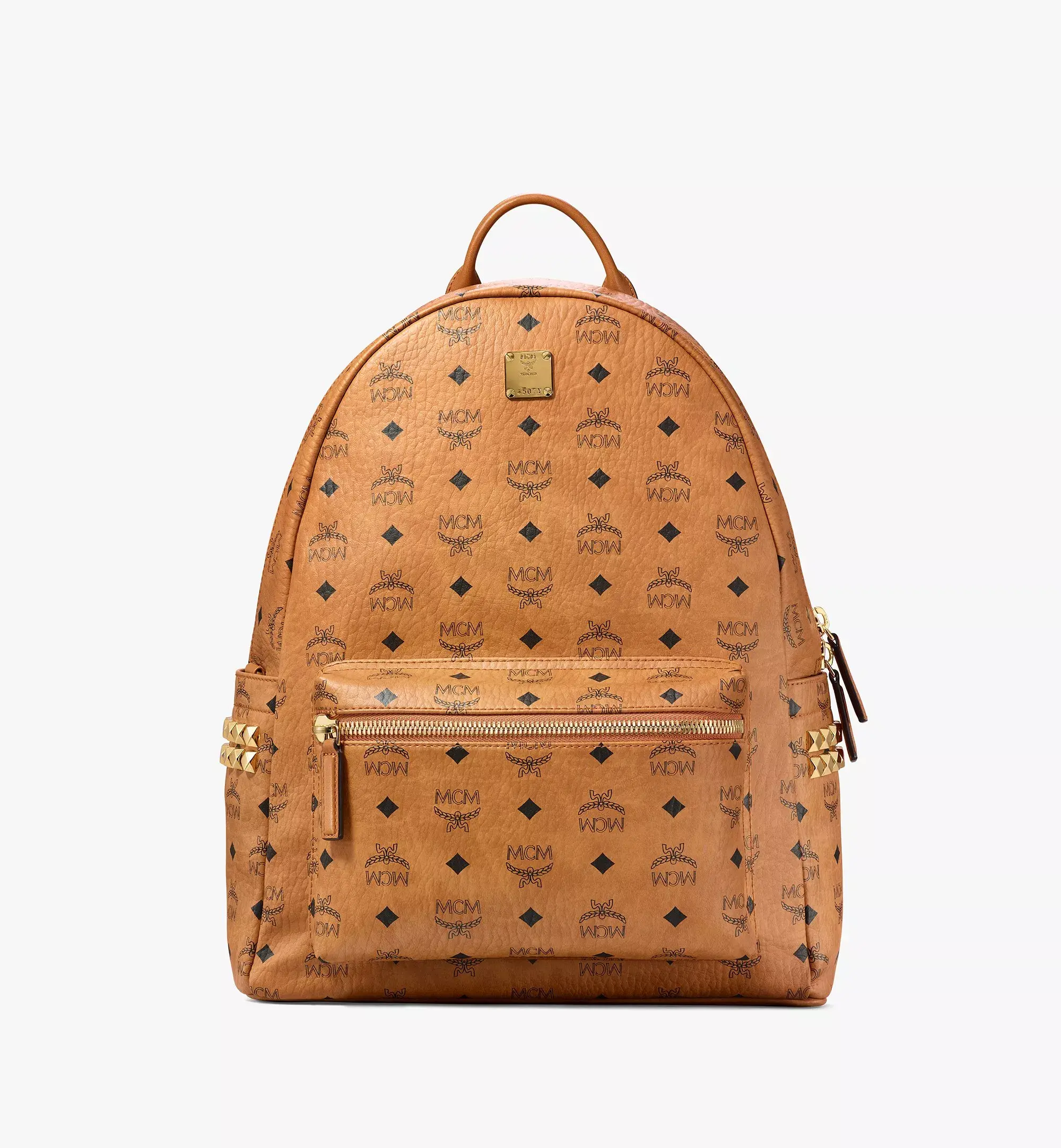 Pre-owned MCM Stark Super Backpack Cognac Gold
