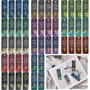 96Pack Paper Bookmarks Bulk  Bookmark Christian Bookmarks for Reading Women Men Adults Book Lovers Gifts, Religious Bookmark Inspirational Book Marks with Scripture Quotes ()