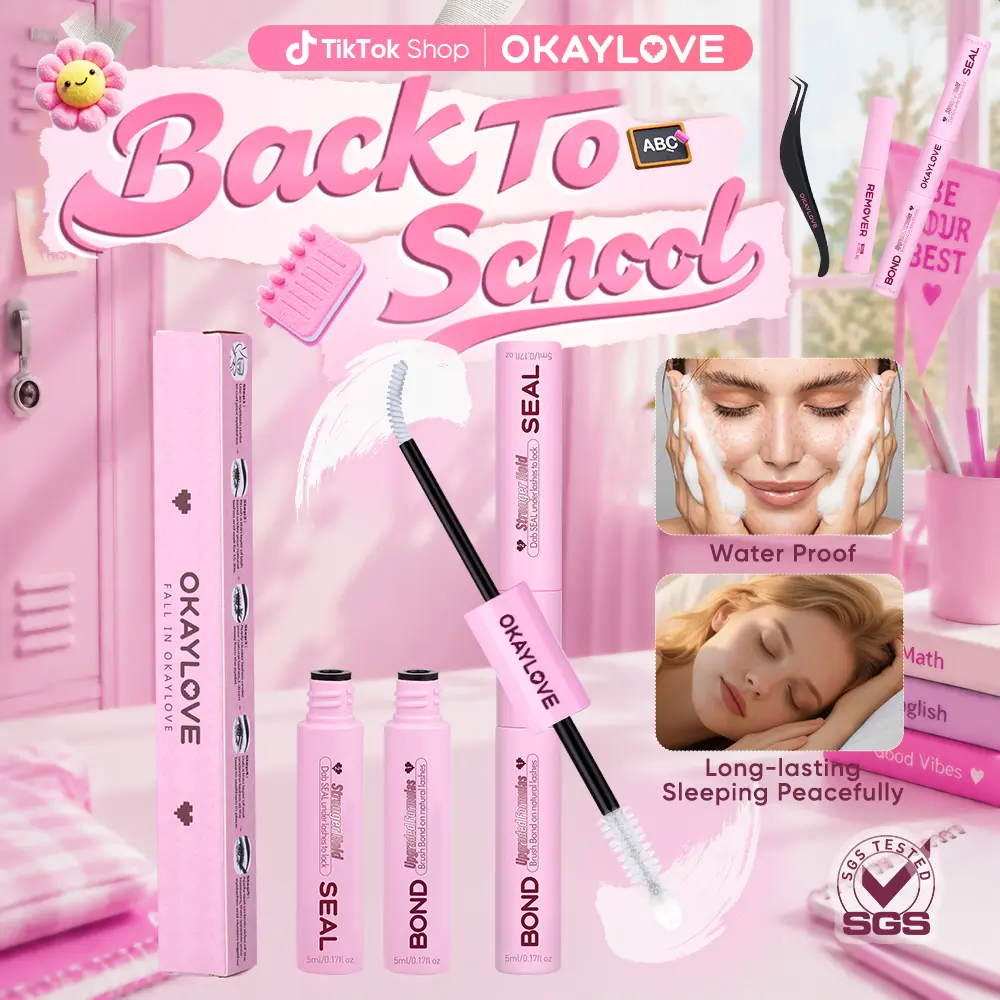 OKAYLOVE Lash Bond and Seal |Lash Remover|Lash Tweezer| White Glue Strong Hold  Waterproof  Long lasting Suitable for Sleeping over Night girl gifts DealsForYouDays, Eyelashes, Makeup #backtoschool #sohochic