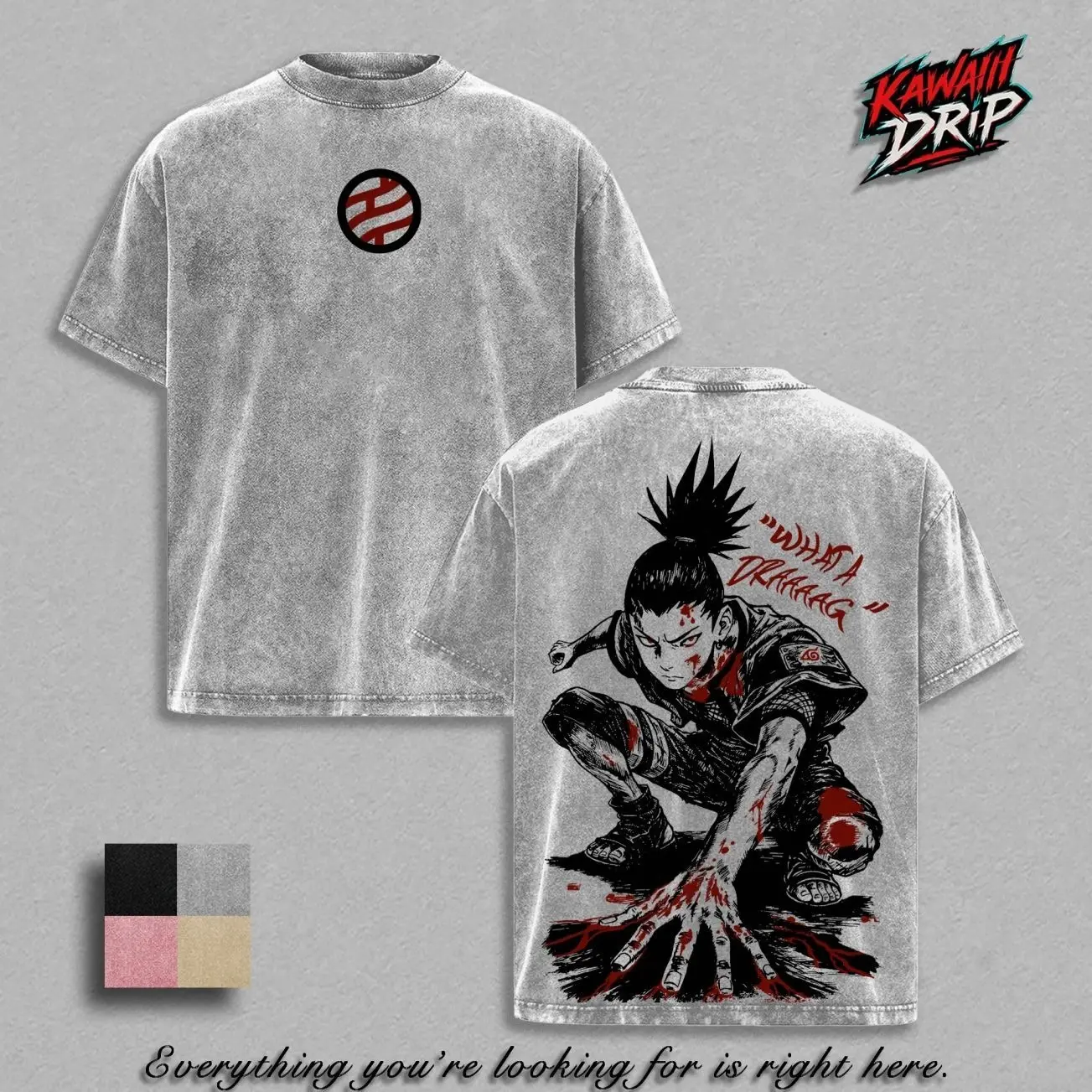 Shikamaru Nara Shadow Possession Jutsu Graphic Tee Narutoo Shippuden Anime T-Shirt Vintage Washed Manga Streetwear Oversized Heavy Cotton Ninja Clan Unisex Shirt Gift for Narutoo Fans WU4