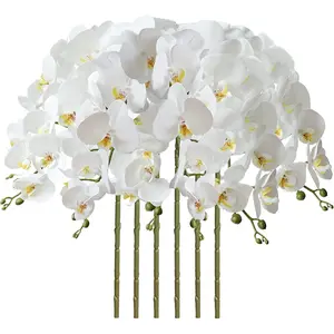 32" Artificial Phalaenopsis  6 count Artificial Orchid  Stem  for  Decor (6Pcs)