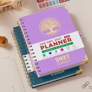 2027 Planner Calendar, 2027 Planner Weekly and Monthly (Jan.2027 - Dec.2027) with Ruler & 4 Planner Stickers, Monthly Tabs, 5.7" x 8.4", Hardcover Spiral Calendar Planner for Organizing & Planning