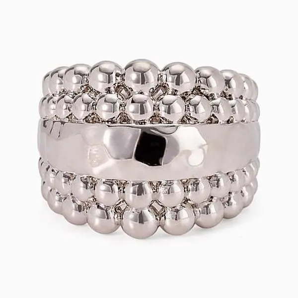 Bellezza Graduated Hammered Beaded Ring