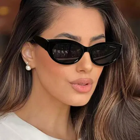 Women's Vintage Cat Eye Frame Decorative Lenses Sunglasses, Trendy Casual Full Rim Sunglasses for Everyday Use, Fashion Accessories for All Seasons Outdoor Activities, Trendy Shades