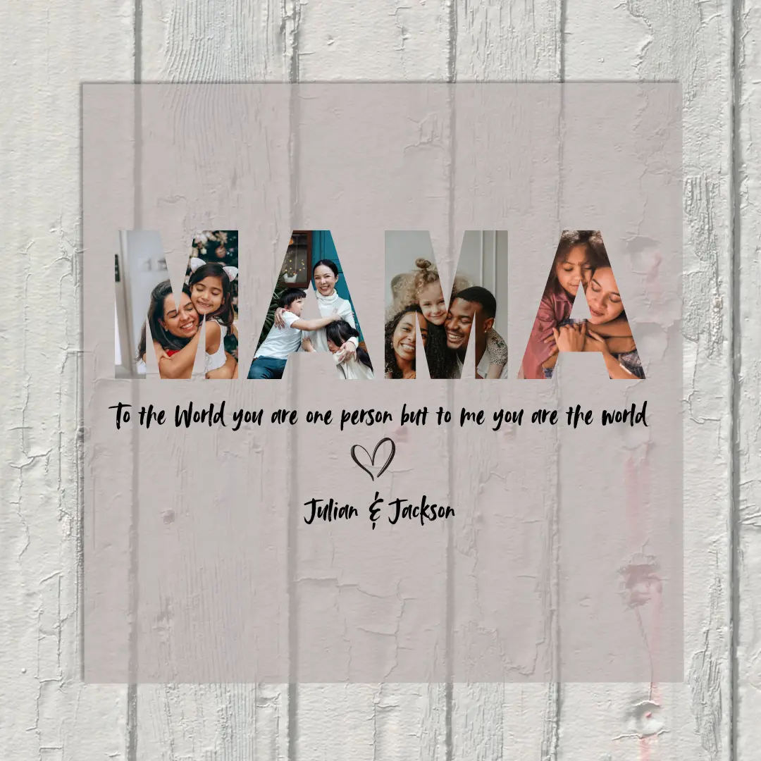 Personalized MAMA DTF Transfer Sticker - Custom Family Photo & Name for DIY Apparel - Ideal for Mother's Day, Grandma, or Couples