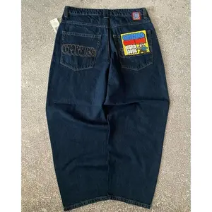 PantsBlackWideLegMenRetroLooseFashionTrendyPantsHip-HopStreetwearStreetCasual
