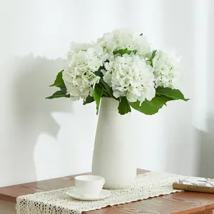 Heleze 25 Inch Hydrangea Artificial Flowers, Real Touch Hydrangea Fake Flowers Large Faux Hydrangea Flowers with Stems for Home Wedding Table Centerpieces Party Decoration 3 PCS Peonies Bouquet Indoor Plants Decorative Waterproof Gift