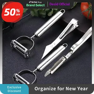 Stainless Steel 4pcs Premium Multi-Functional Vegetable Peeler & Grater - Effortless Fruit & Potato Grater for Dining, Food Truck & Restaurant Use
