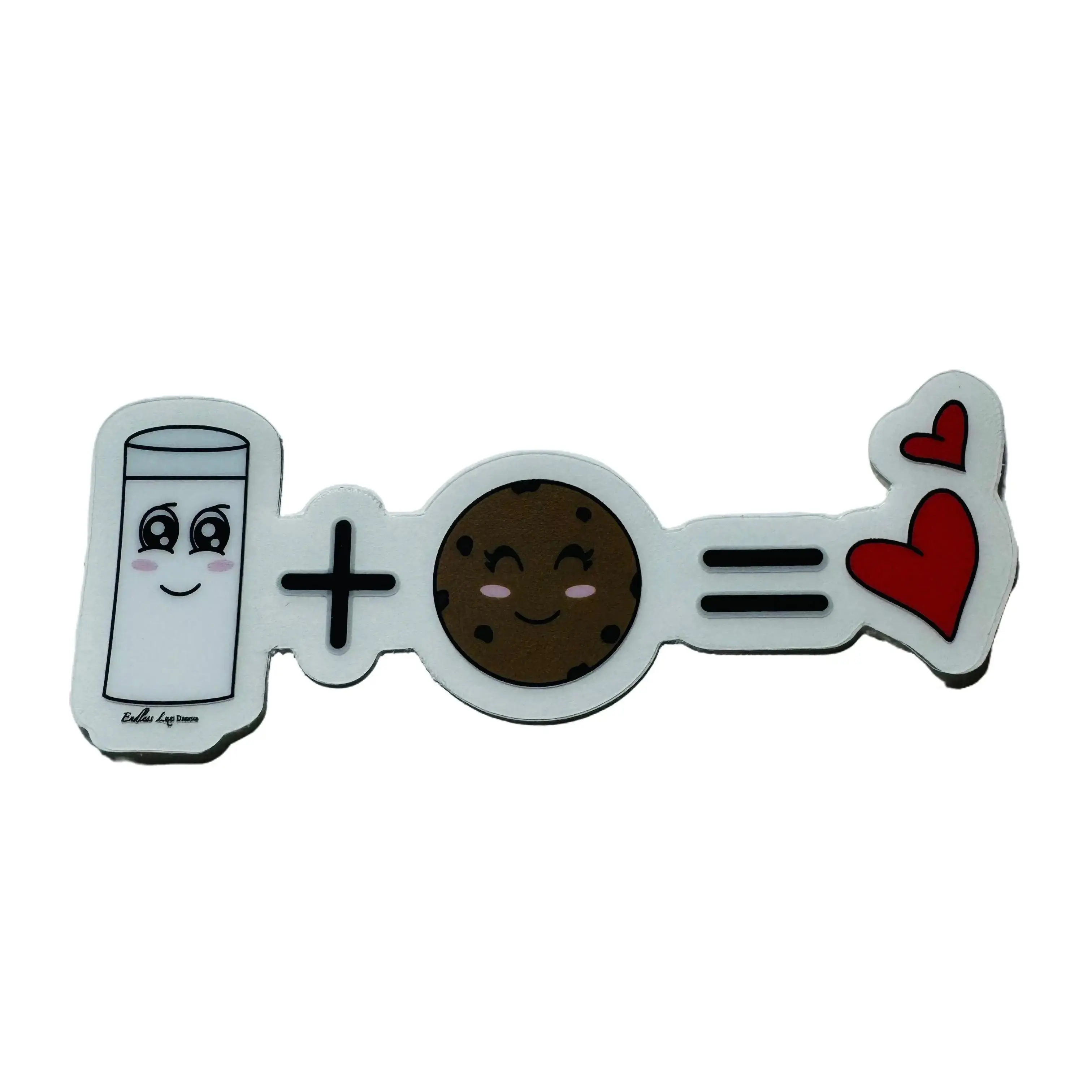 Milk & Cookie Vinyl Sticker, Weatherproof, Love