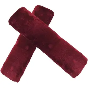 2 count  Seat Belt Cover Pads, Soft Faux Sheepskin Seat Belt Protectors, Driving Comfortable Seat Belt  Strap Cover, Protect  and , Universal  Interior Accessories (Burgundy)