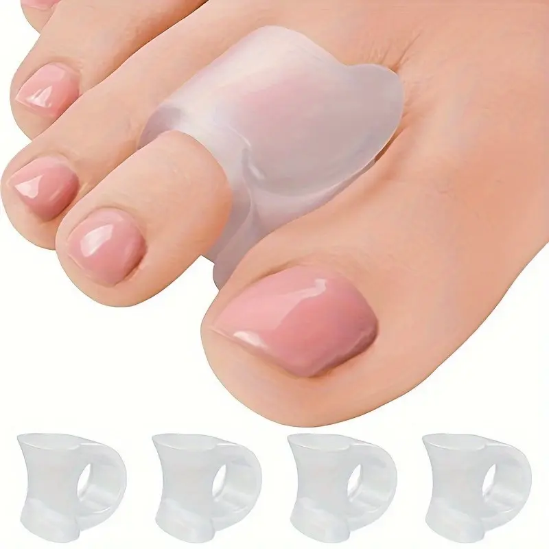 2pairs Gel Toe Separators, Hammer Toe Straightener, Waterproof & Latex-Free Silicone, One Size Fits Most, Unisex Spacer for Crooked Toes Alignment, Pedicure Care Tool, Foot Care Products