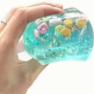 Birthday Gift & Easter Basket Stuffers: 2 Pack Ocean Shell Stress Relief Toy, Realistic Rubik's Cube Squeeze Toy, Infinite Decompression Fidget Toy for Anxiety & Stress Relief, Stress Relief Squishies