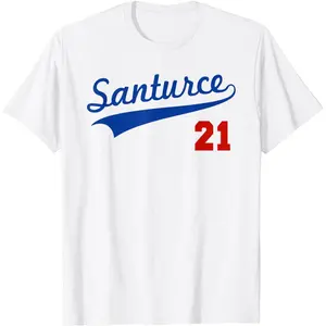 Cotton Short Sleeve Santurce 21 Puerto Rico Baseball Boricua Men Women T-Shirt For Men Women