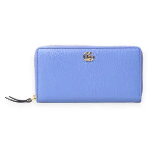 Pre-owned GUCCI leather Small Leather Goods GG Blue GG Marmont Zippy Wallet G26031607