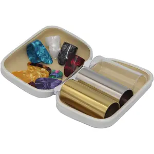 3 count Medium Guitar Slides (Include 2 Colors Stainless Steel, 1 count Glass), 6 count Guitar Picks and 4 count Plastic Thumb & Finger Picks in Zipper box