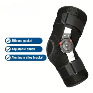 Knee Brace with Dual Aluminum Supports, Adjustable Hinge, Silicone Pad & Breathable Fabric