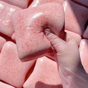 4.3 Inch Sticky Bread Squishy Toys, Super Soft Strawberry Toast Slow Rising Squishy, Realistic Toast-Shaped Squeeze Toy, Big Food Squishies for Adults Stress Relief