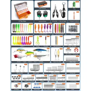 3-Layer Fishing Tackle Box with Tackle Included, 417 Pcs Fishing Lures Kit with Small Box & Gloves for Anglers, Complete Freshwater Bass Fishing Gear, Gift for Men
