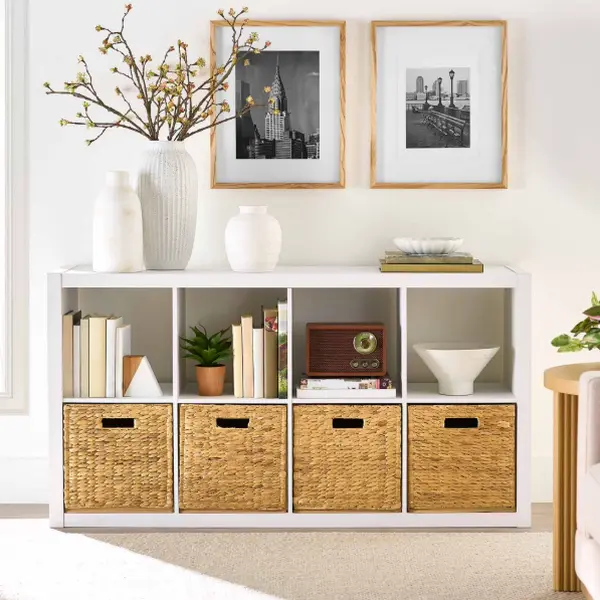 Better Homes Gardens 8 Cube Storage Organizer, Textured White