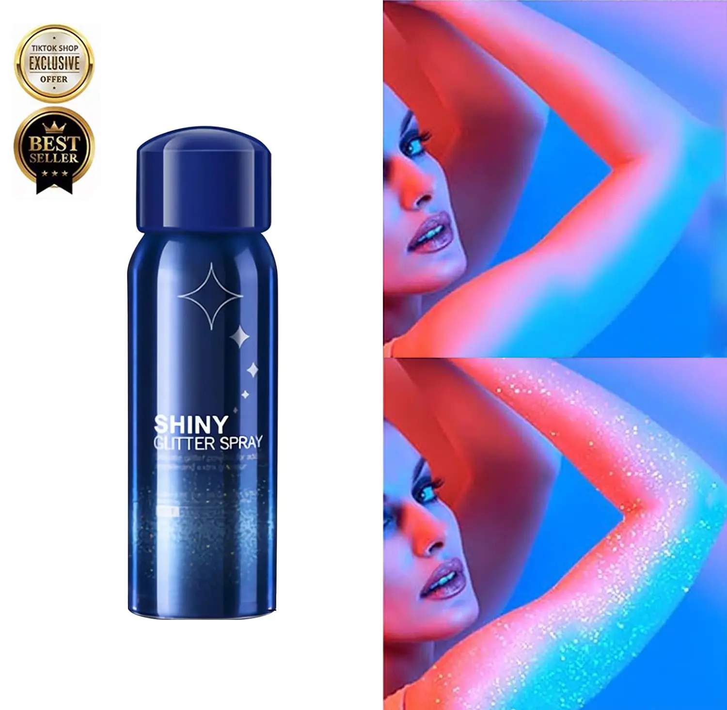 HANYWIL Shiny Glitter Spray - Authentic TikTok Flagship Product, Lightweight, Long Lasting, Nozzle Design, Perfect for Hair, Skin, or Clothing Makeup