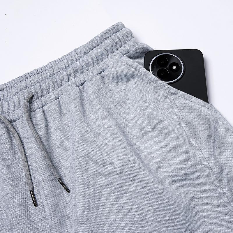 Paneled Joggers Men's Black and Grey Wide Leg Sweatpants with Drawstring Waist Casual Comfort Trousers