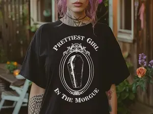 Prettiest Girl In The Morgue Goth T Shirt, Victorian Goth Clothes, Alt Clothes, Gothic Clothes