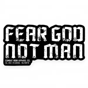 COMBAT IRON APPAREL™ Fear God. Not Man. Decal Sticker