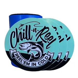 Vinyl Sticker - Chill-N-Reel - 4x4 Inches - for Car, Boat, Truck, Kayak, Cooler or Computer