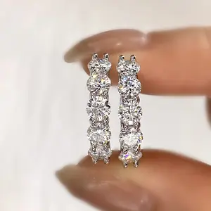 Esberry 3ct D Color Synthetic Moissanite Earrings 925 Sterling Silver For Women Gift Daily Wedding Anniversary Birthday Promise Engagement