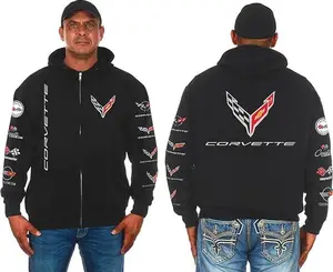 Men's Chevy Corvette C8 Collage Zip-Up Hoodie,  Cotton Zip Up Hoodie, Retro Unisex Heavy Cotton Zip Hoodie, Gift For Him, Gift For Her, Streetwear Y2K Top