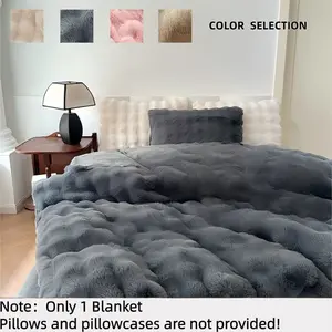Bubble Plush Blanket, Breathable Fluffy Bedding, Soft Skin-Friendly, No Shedding, Full Size, Ideal for Spring Summer Air-Conditioned Rooms