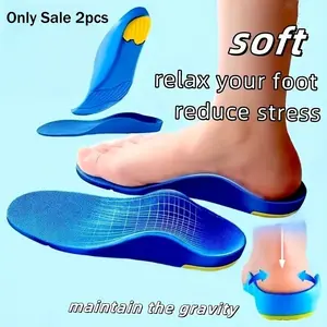 4-Piece Arch Support Insoles, Unisex Foot Massage Shoe Pads, Shock Absorption Running Sports Insoles, Work Boot Insoles for Long Standing
