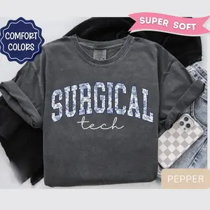 Surgical Tech T-Shirt, Floral Surgical Tech Tee, Scrub Tech