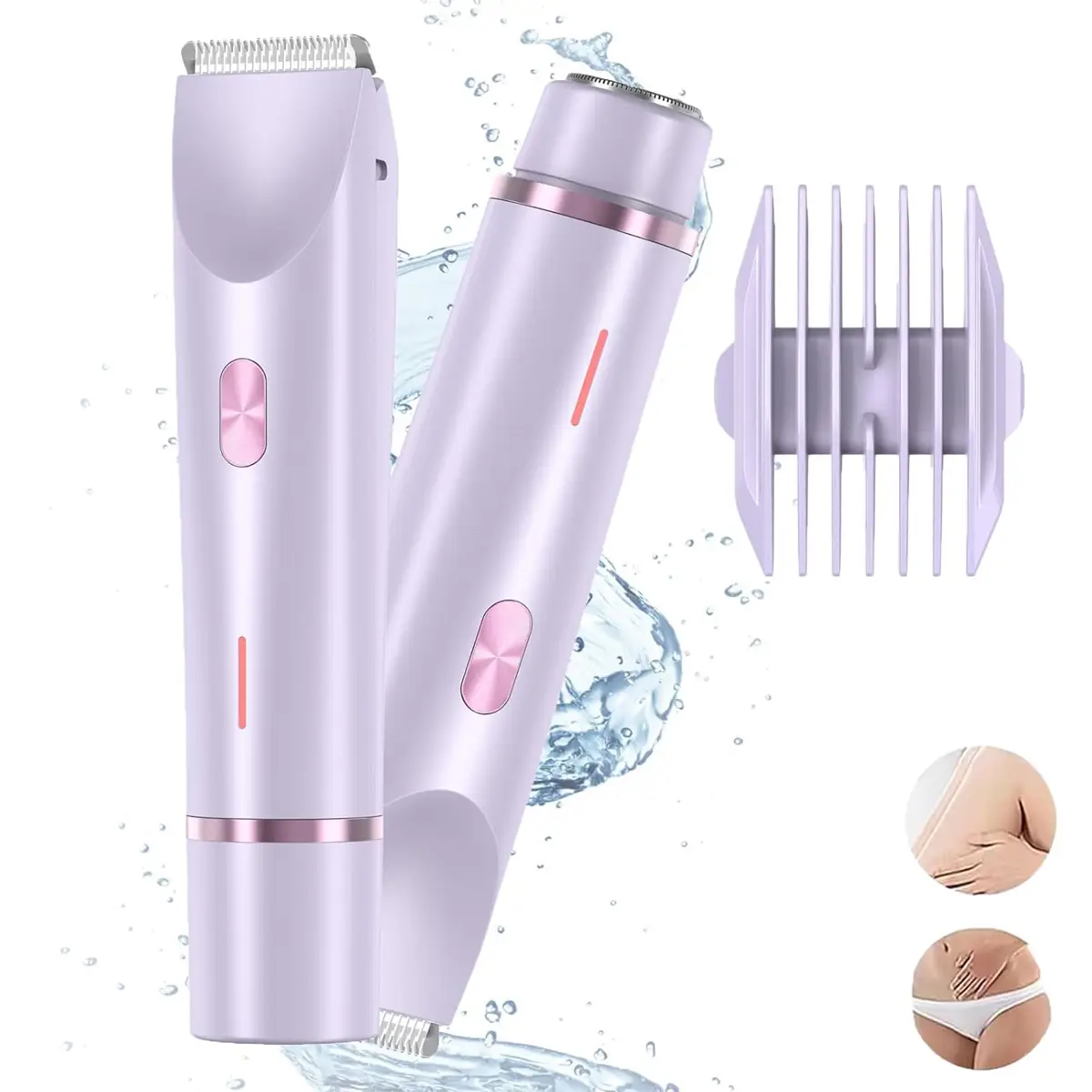 Dual Head Shaver Women, Dual Head Electric Shaver for Women, Bikini Trimmer for Women, 2 in 1 Women Electric Shaver Dual Head Bikini Trimmer