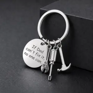 Father's Day Gift If Dad Can't Fix It No One Can Keychain with Screwdriver Wrench Hammer Gifts for Dad, Custom Gift,